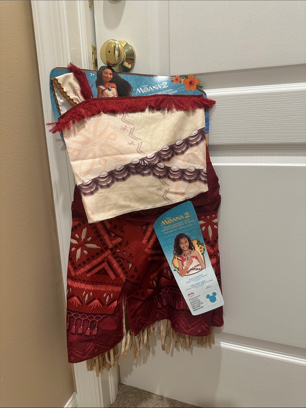 Disney Moana 2 Red and Cream Girls Costume Set